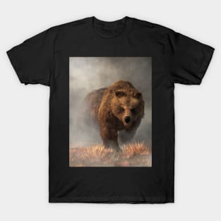 Grizzly Bear Emerging from the Fog T-Shirt